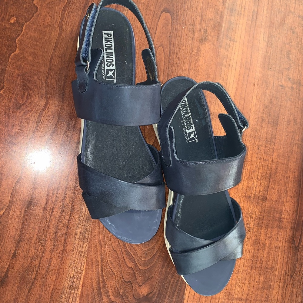Pikolinos Women Platform Sandals BLUE Size 41
